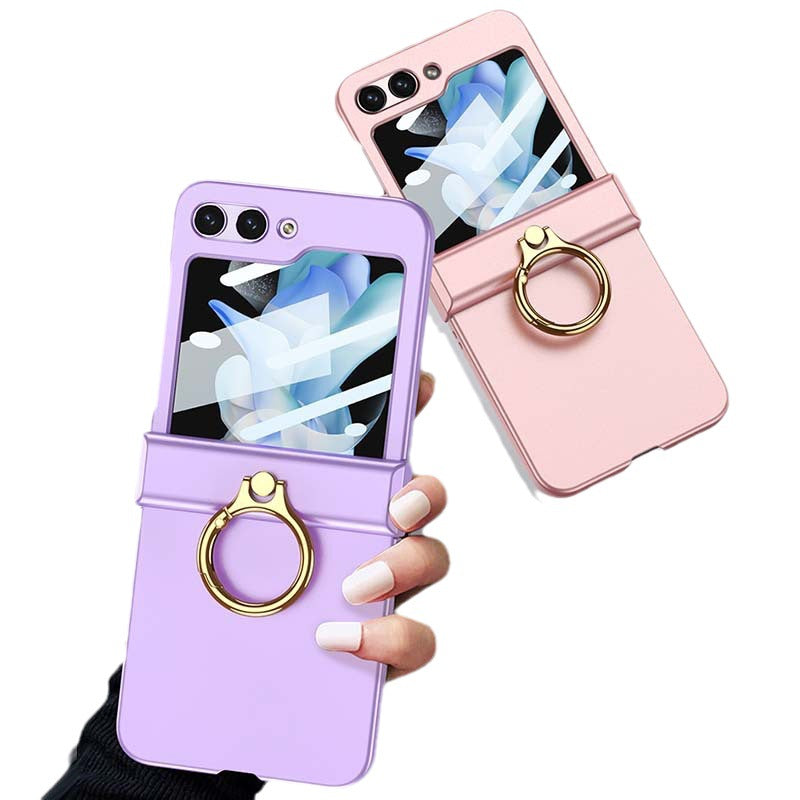 Luxury Full-Protect Hinge Case for Samsung Galaxy Z Flip5 With Front Film & Ring