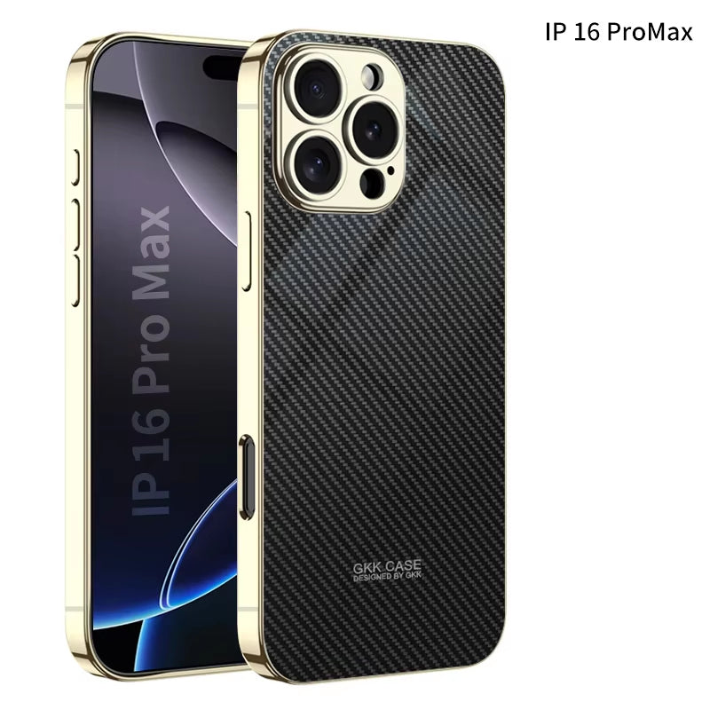 iPhone 16 Pro Max Electroplated Carbon Fiber Pattern Case New Design for iPhone Series