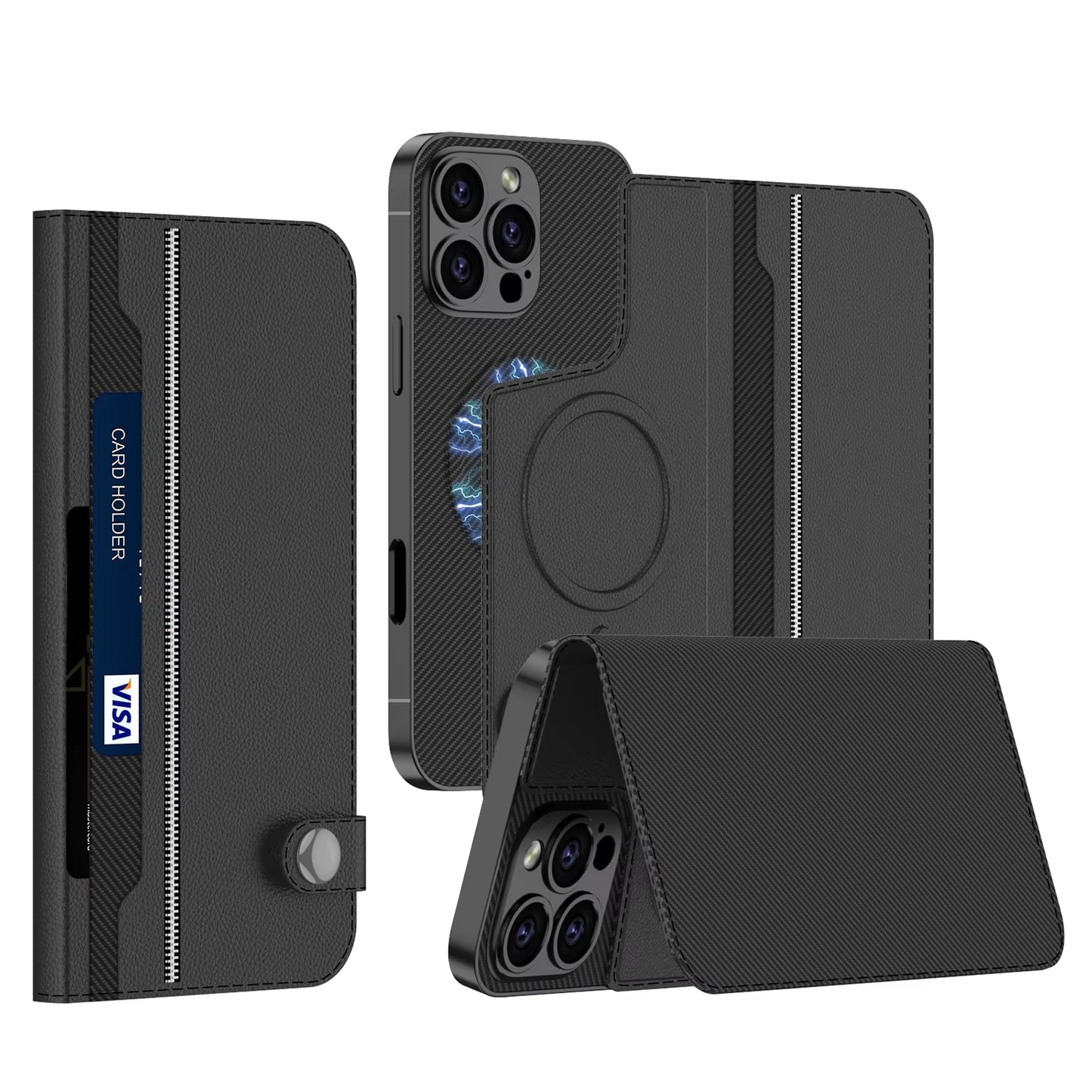 Wallet Phone case PU Luxury Magnetic Leather Phone Case Card Holder for Iphone 16 Pro Max