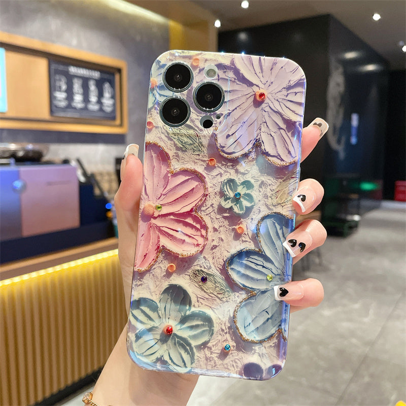 Ins Hot Oil Painting Flower Samsung/iPhone Case - Mycasety Mycasety