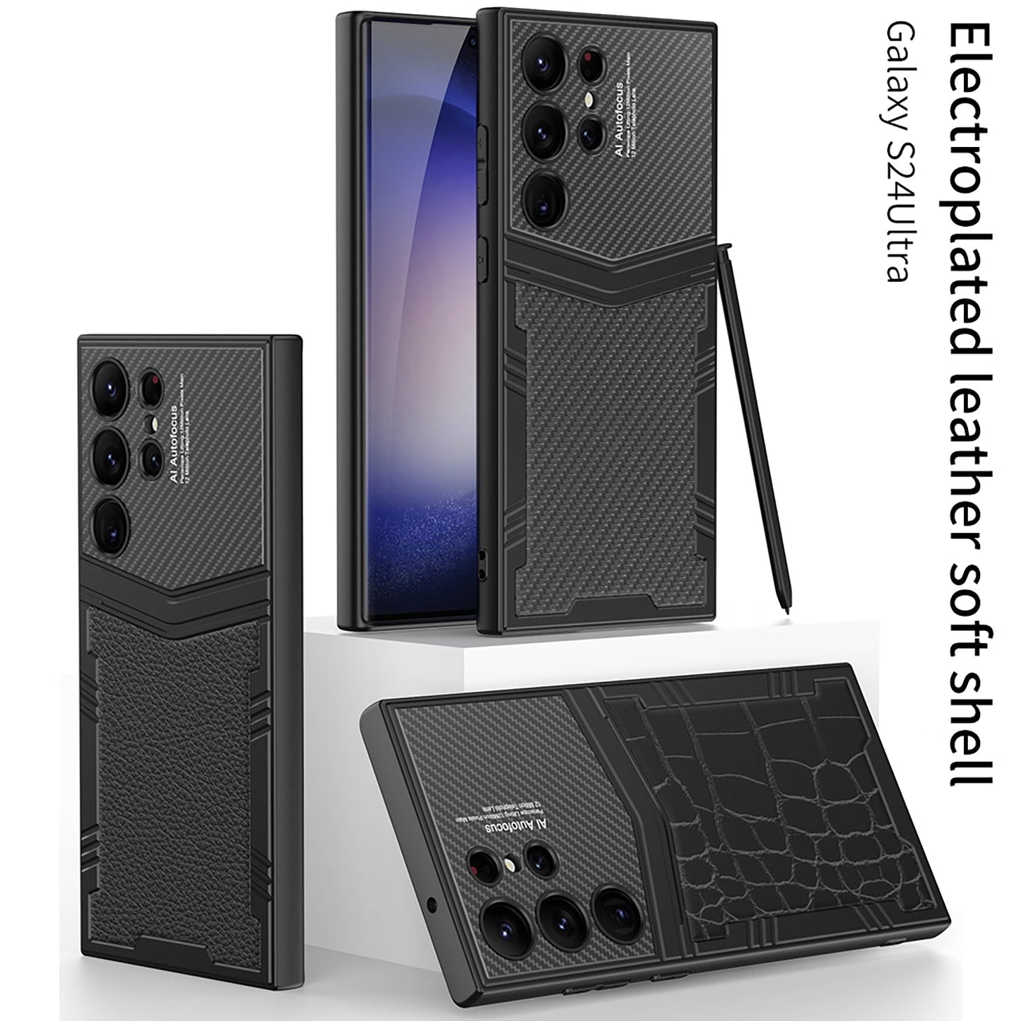 Armor Leather Protective Phone Case For Samsung Galaxy S24 S23 Ultra Plus - Mycasety Mycasety