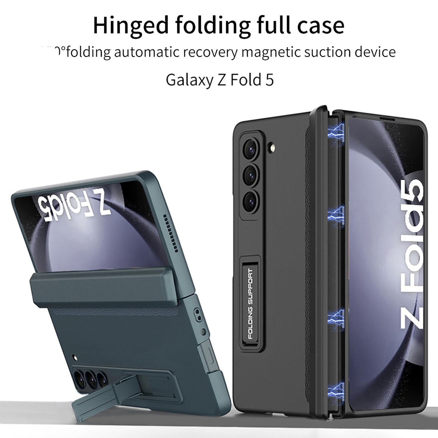 Magnetic Hinge Hidden Bracket All-included Case For Samsung Galaxy Z Fold5 Fold4 Fold3 Fold2 - mycasety2023 Mycasety