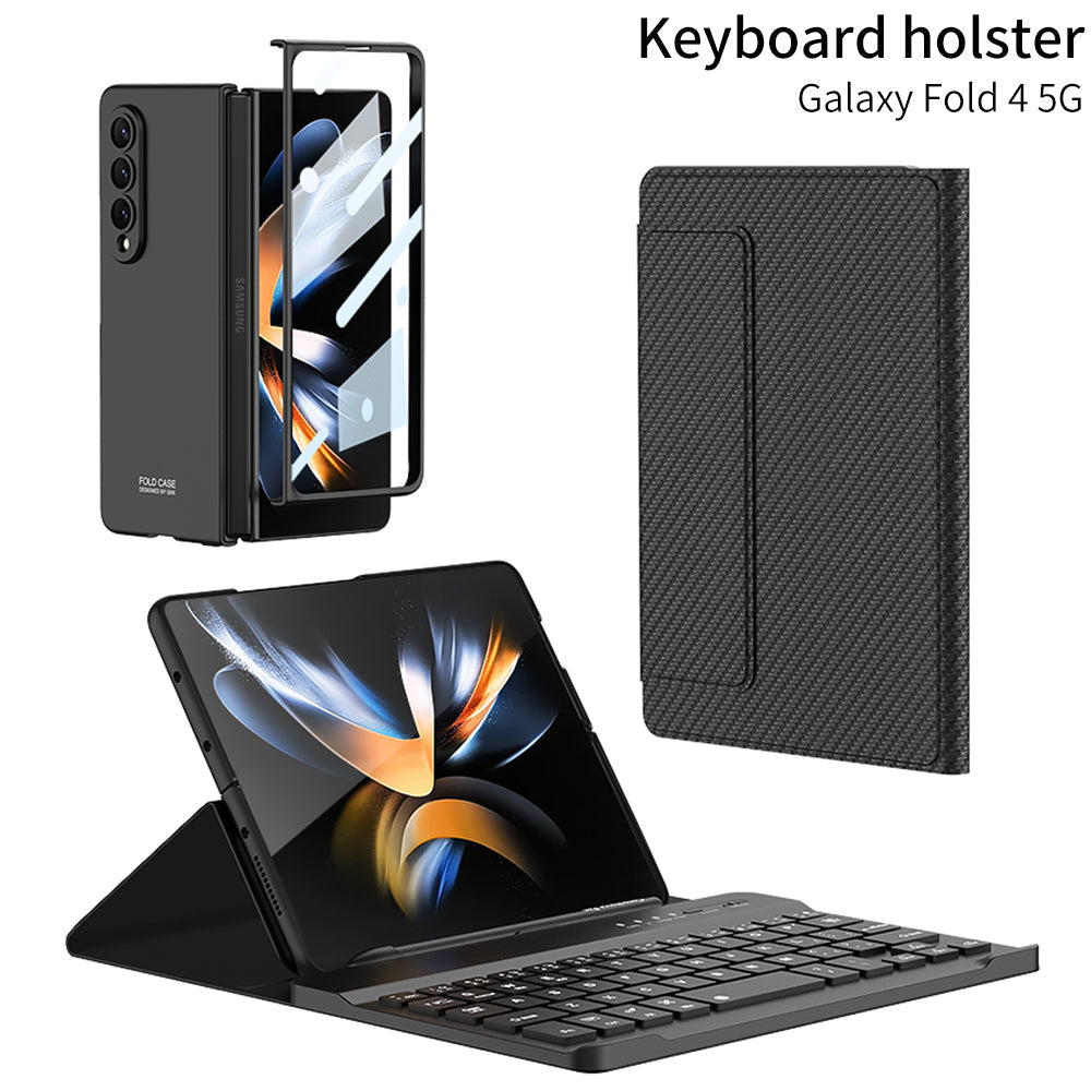 Bluetooth 3.0 Keyboard Magnetic All-inclusive Leather Cover For Samsung Galaxy Z Fold3 Fold4 5G Come With keyboard+Holster Bracket+Phone Case+Capacitive Pen - Mycasety Mycasety