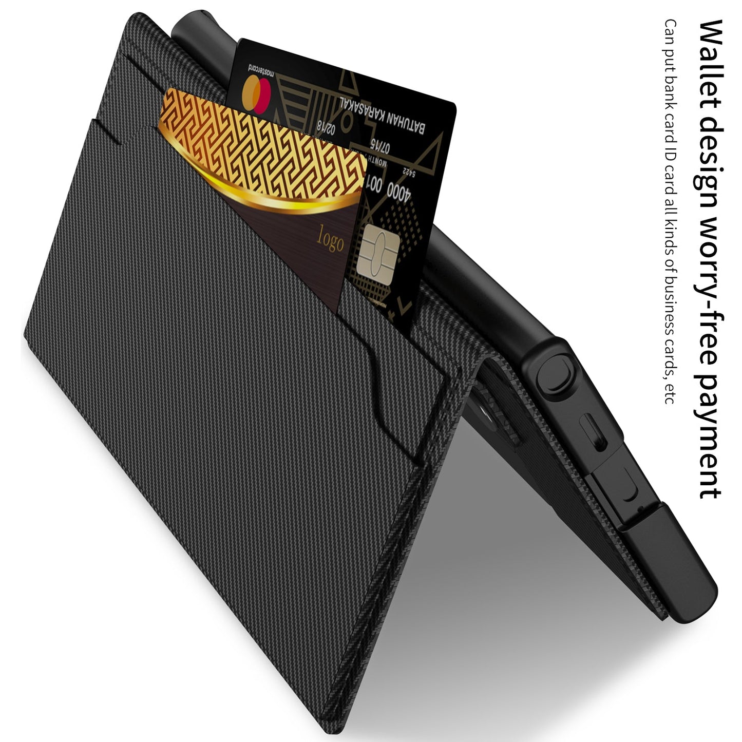 Leather All-inclusive Cover Card Holder Phone Case With Invisible Bracket For Samsung Galaxy S24 S23 Ultra Plus - Mycasety Mycasety