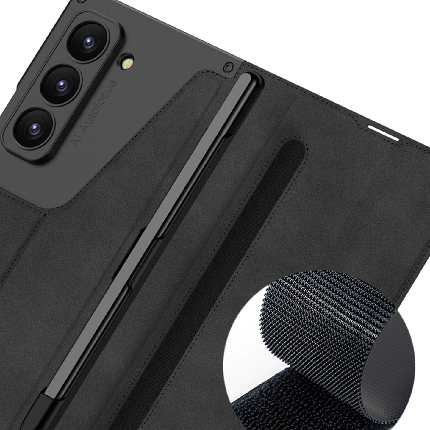 Luxurious Suede Cover Shockproof Phone Case With Screen Protector and Pen Slot For Galaxy Z Fold 6/5/4/3