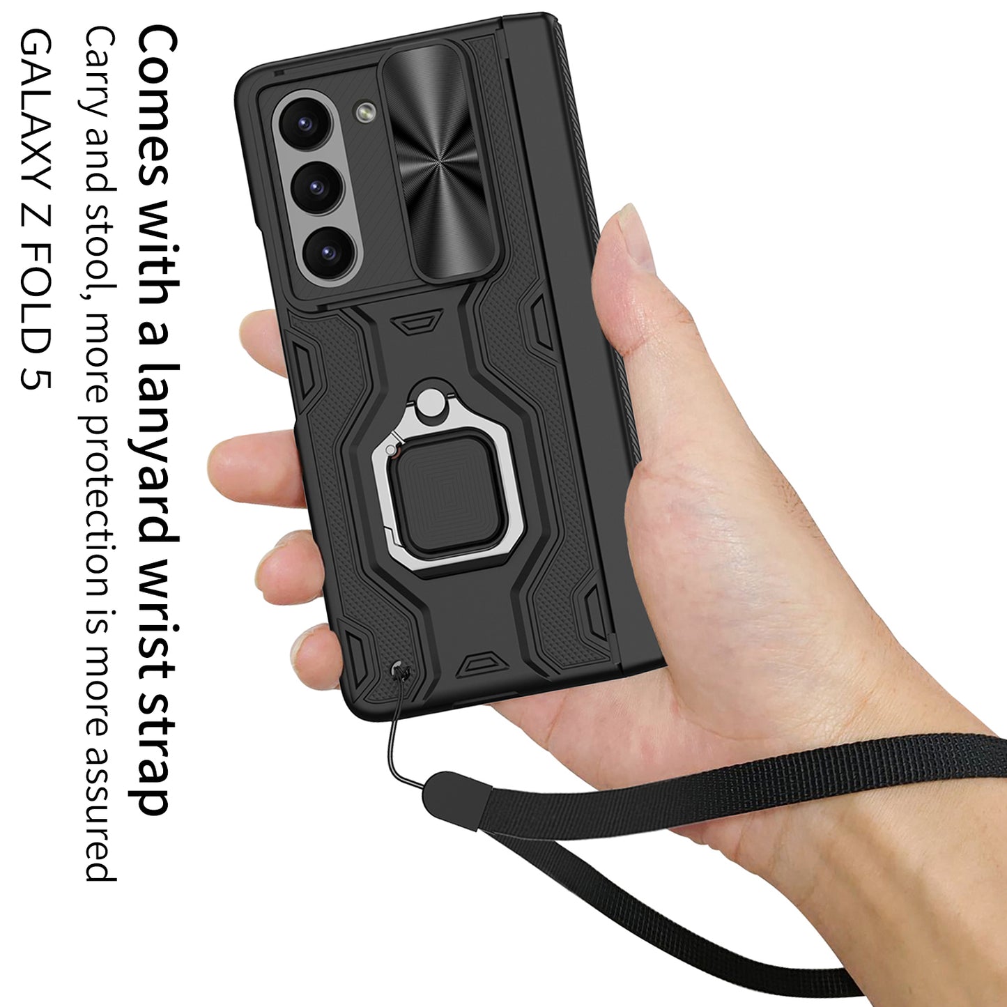 Magnetic Samsung Fold5 folding Case With Stand Camera Window Protection