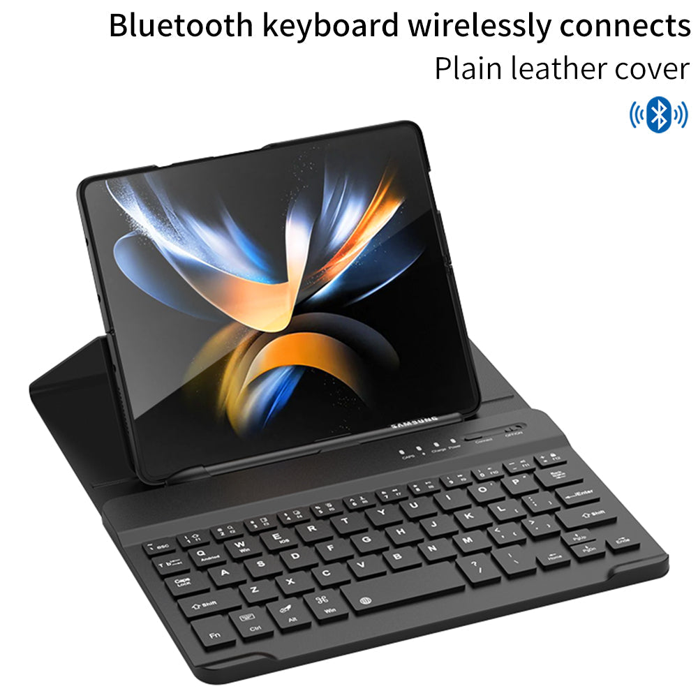 Bluetooth 3.0 Keyboard Magnetic All-inclusive Leather Cover For Samsung Galaxy Z Fold3 Fold4 5G Come With keyboard+Holster Bracket+Phone Case+Capacitive Pen - Mycasety Mycasety