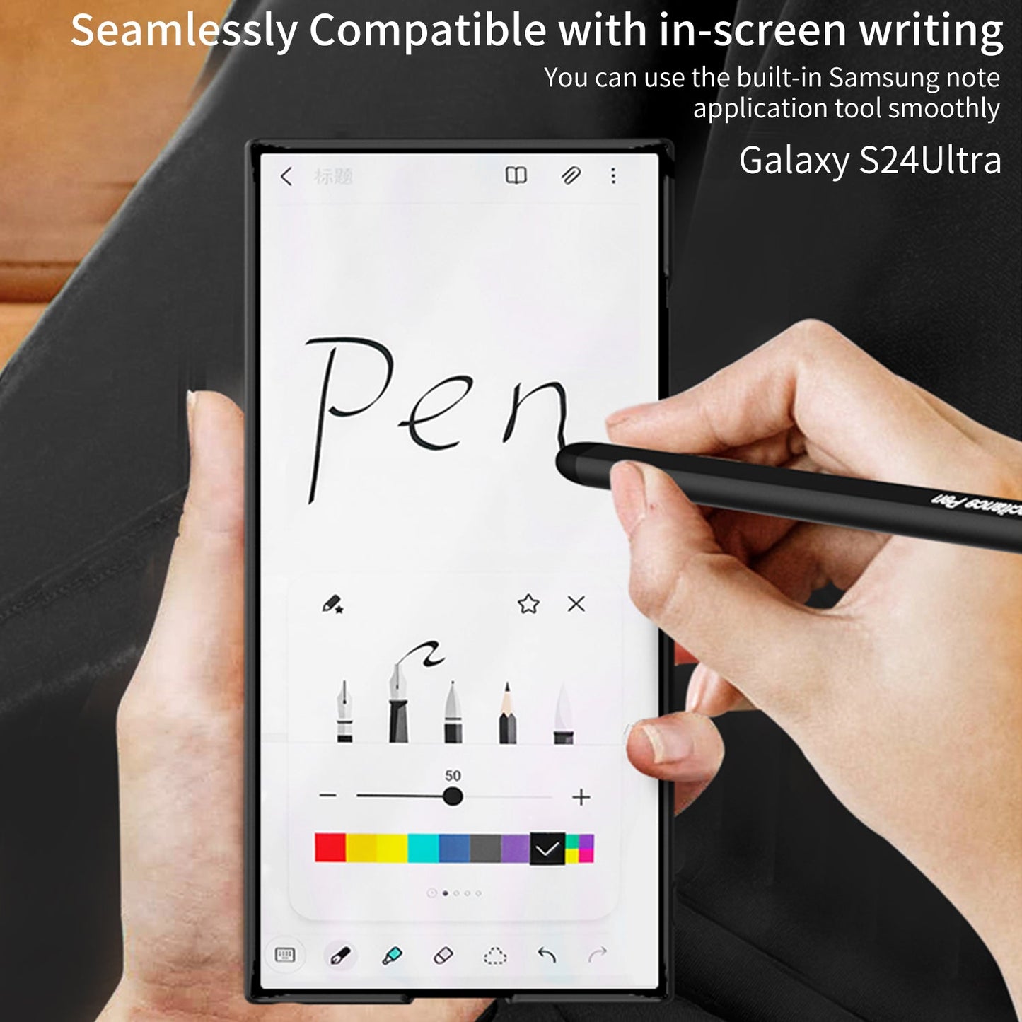 Frosted Invisible Bracket Protective Phone Case With Pen Box & Stylus For Samsung Galaxy S24 S23 Ultra Plus - Mycasety Mycasety