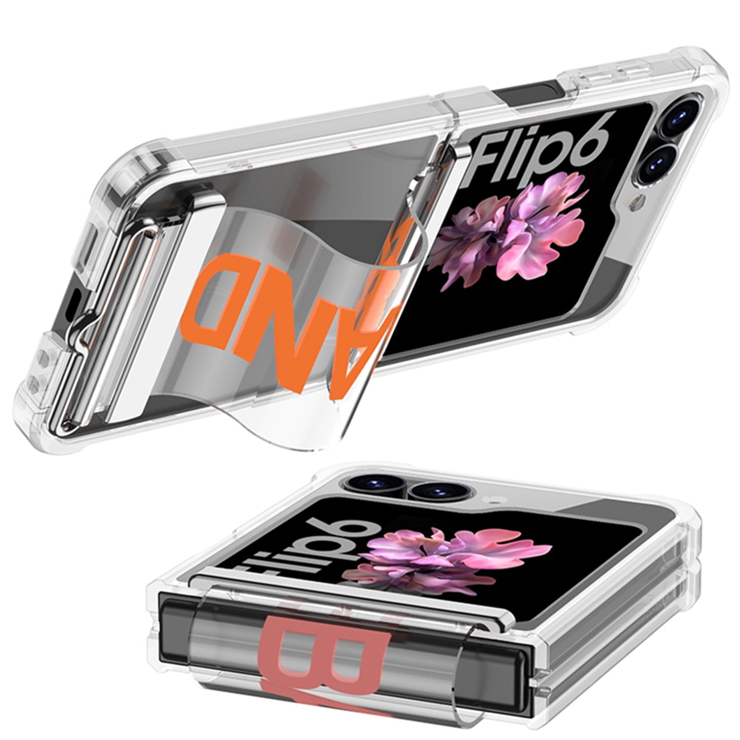 Luxury Anti-fall Protective Phone Case With Wrist Strap Bracket For Galaxy Z Flip6 Flip5 Flip4