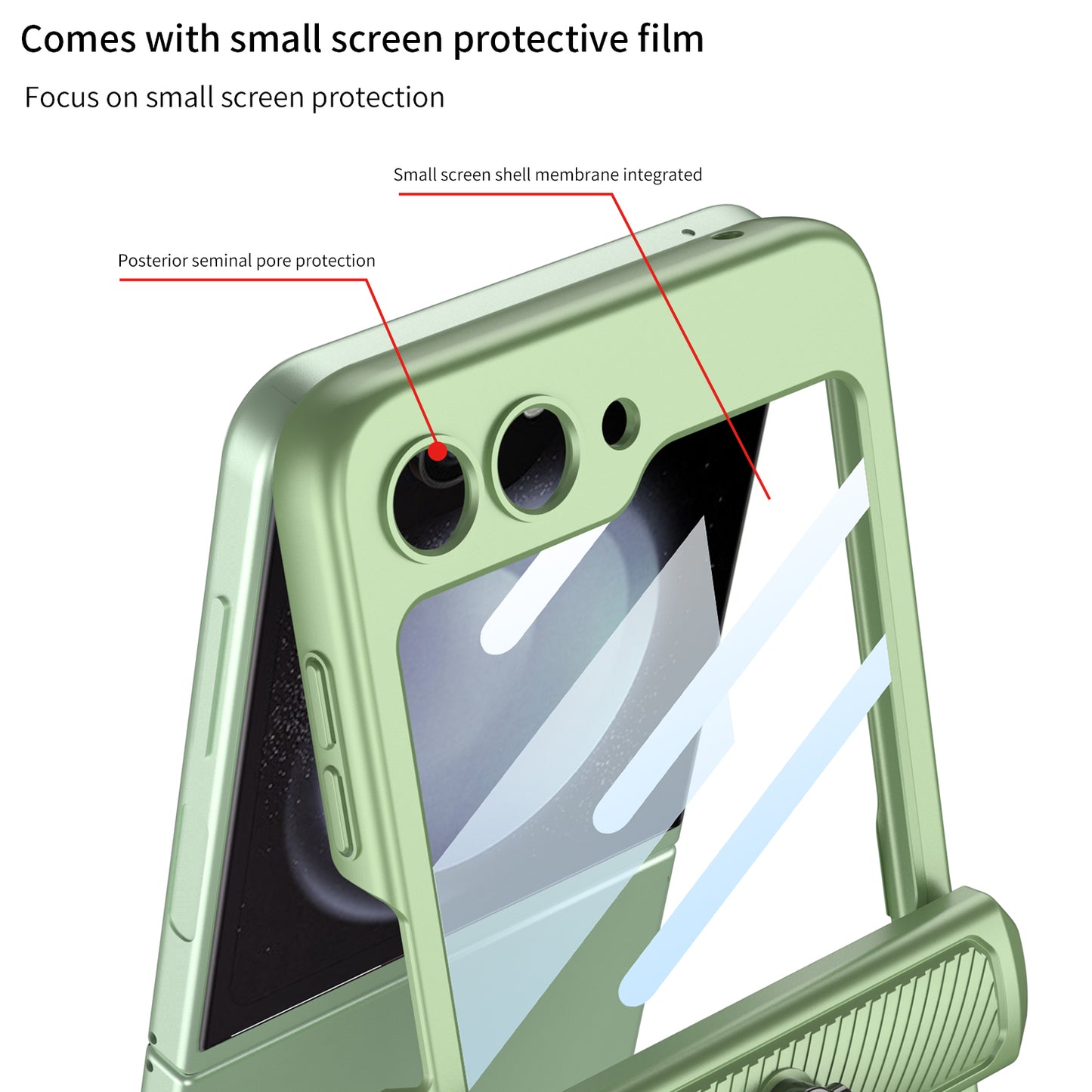 Magnetic Armor Case For Samsung Galaxy Z Flip5 With Easily Folded Bracket