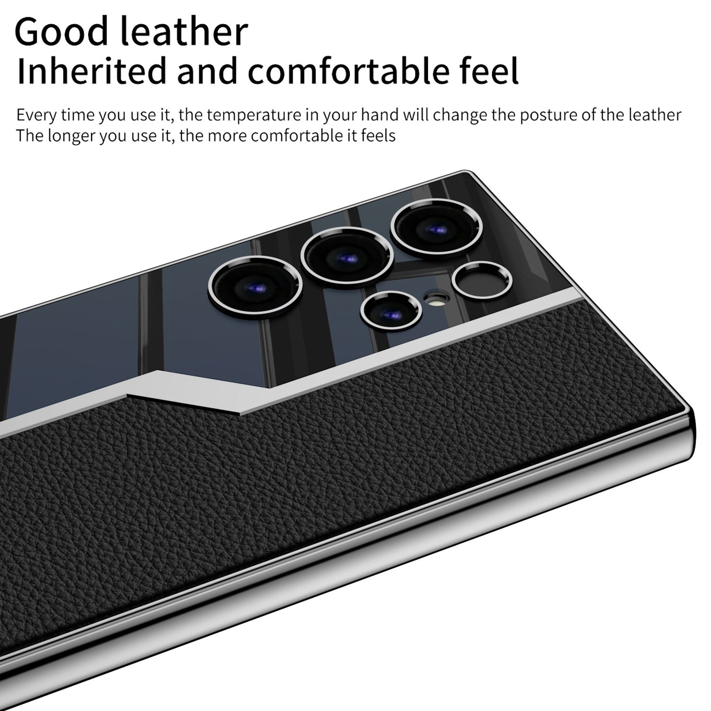 Electroplated Leather Anti-fall Protective Phone Case For Galaxy S25 S24 S23 Ultra Plus