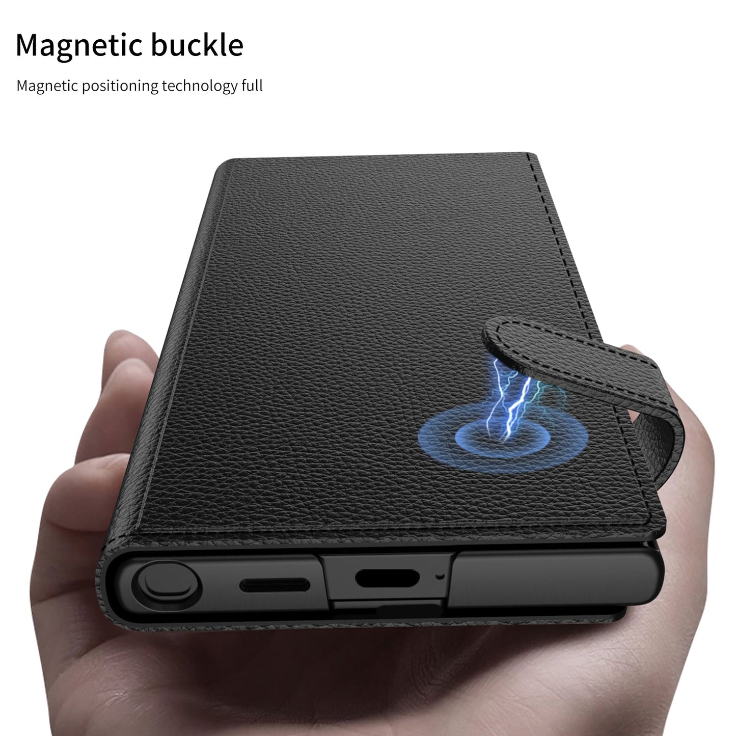 Leather All-inclusive Cover Card Holder Phone Case With Invisible Bracket For Samsung Galaxy S24 S23 Ultra Plus - Mycasety Mycasety
