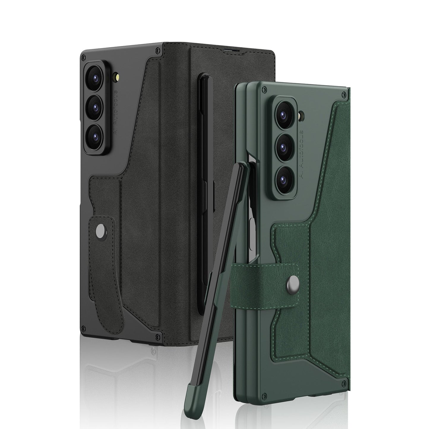 Luxurious Suede Cover Shockproof Phone Case With Screen Protector and Pen Slot For Galaxy Z Fold 6/5/4/3