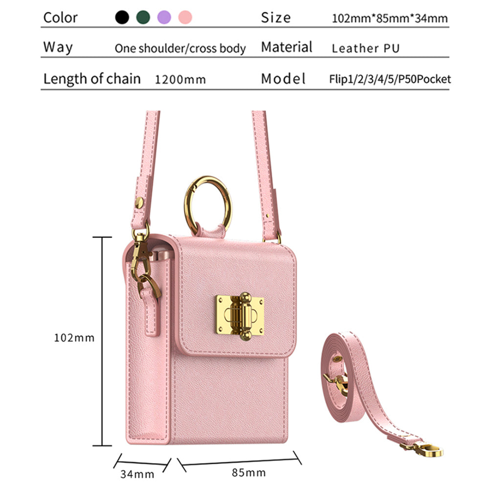 Delicate Leather Cross-body Bakckpack Bag Case For Samsung Galaxy Z Flip3 Flip4 Flip5