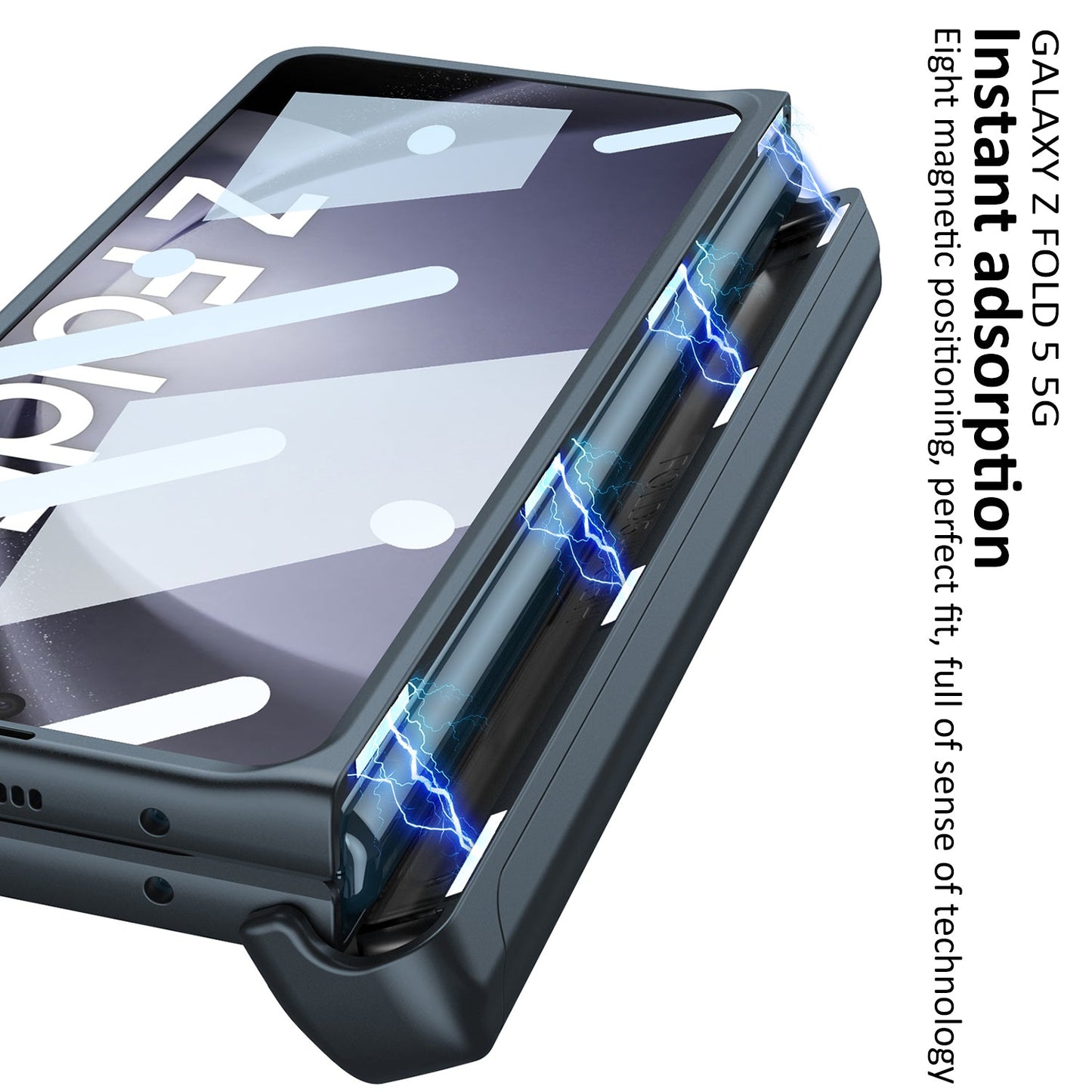 Armor All-included Magnetic Hinge Slide Pen Case Holder Phone Case With Back Screen Protector For Samsung Galaxy Z Fold3 Fold4 Fold5 - Mycasety Mycasety