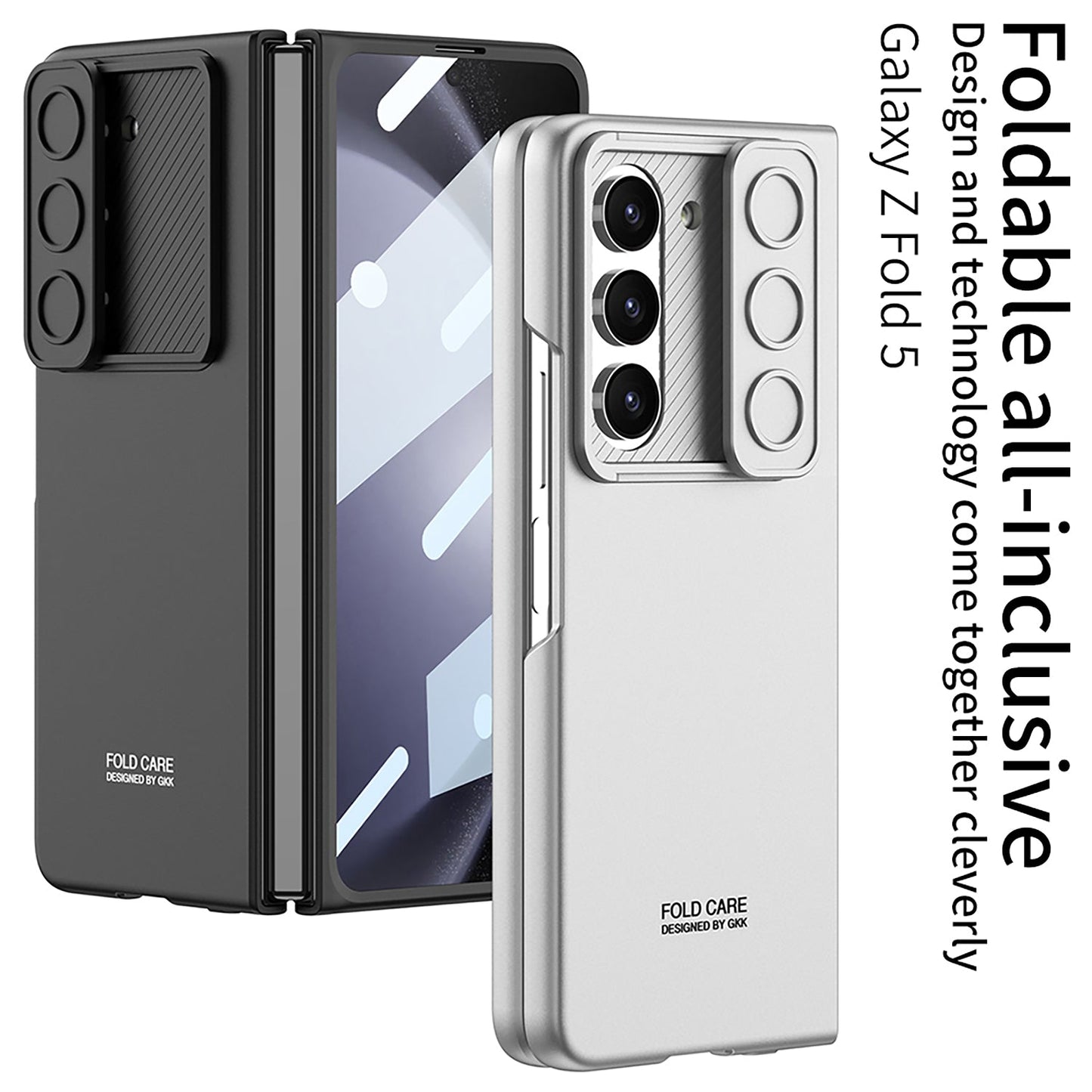 All-inclusive Lens Slide Protector Phone Case With Back Screen Protector For Samsung Galaxy Z Fold5 - Mycasety Mycasety