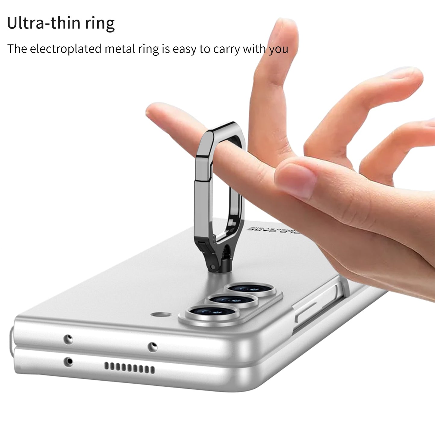 Luxury All-inclusive Ring Holder Phone Case With Back Screen Protector For Galaxy Z Fold 5