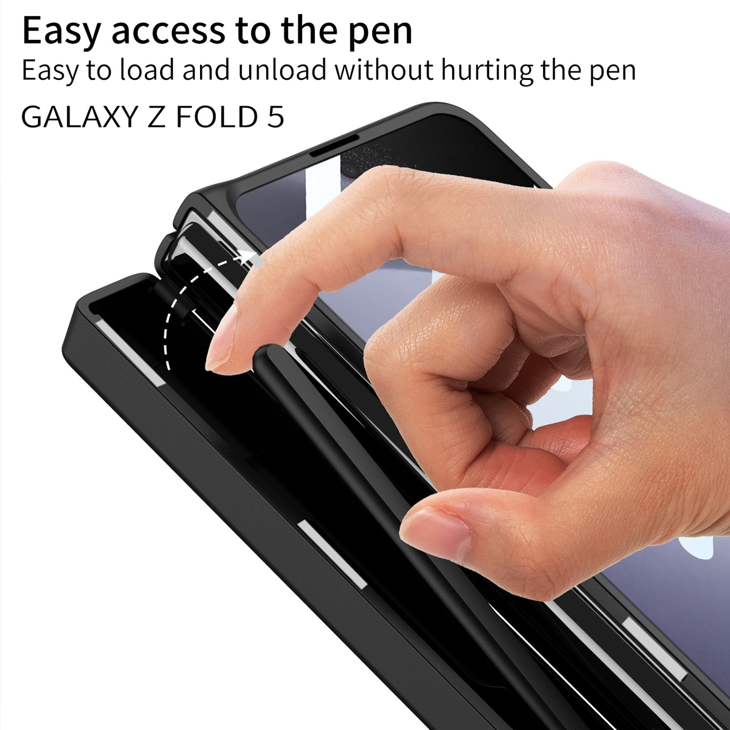 Magnetic Samsung Fold5 folding Case With Stand Camera Window Protection