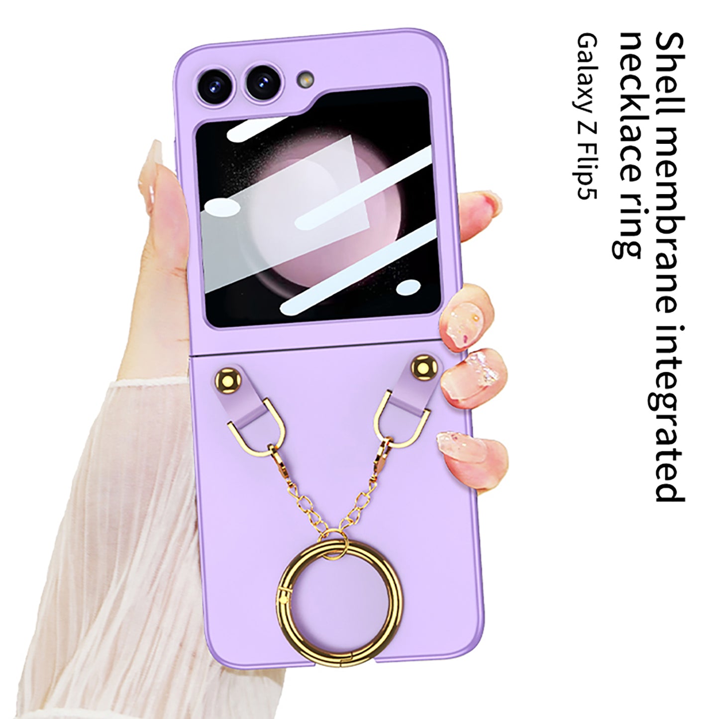 Necklace Ring Shell Case For Samsung Galaxy Z Flip5