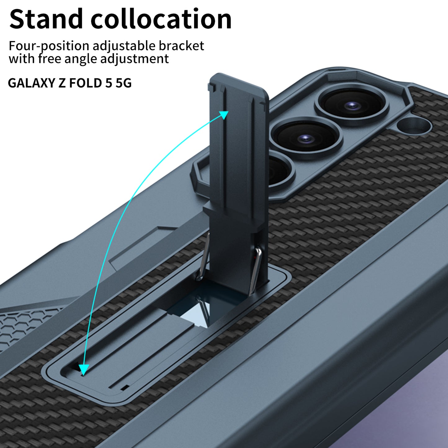 Magnetic Samsung Galaxy Z Fold5 Integrated on the Drawer Case With S Pen Slide Case & Film