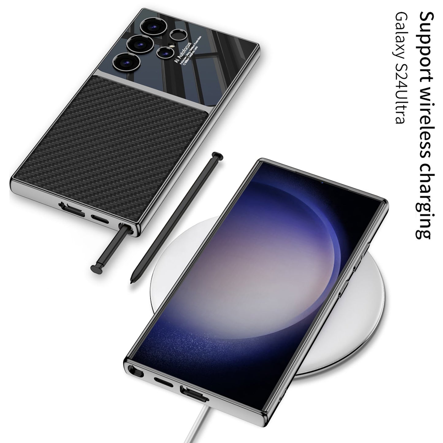 Leather Electroplated Phone Case For Samsung Galaxy S24 S23 Ultra Plus - Mycasety Mycasety