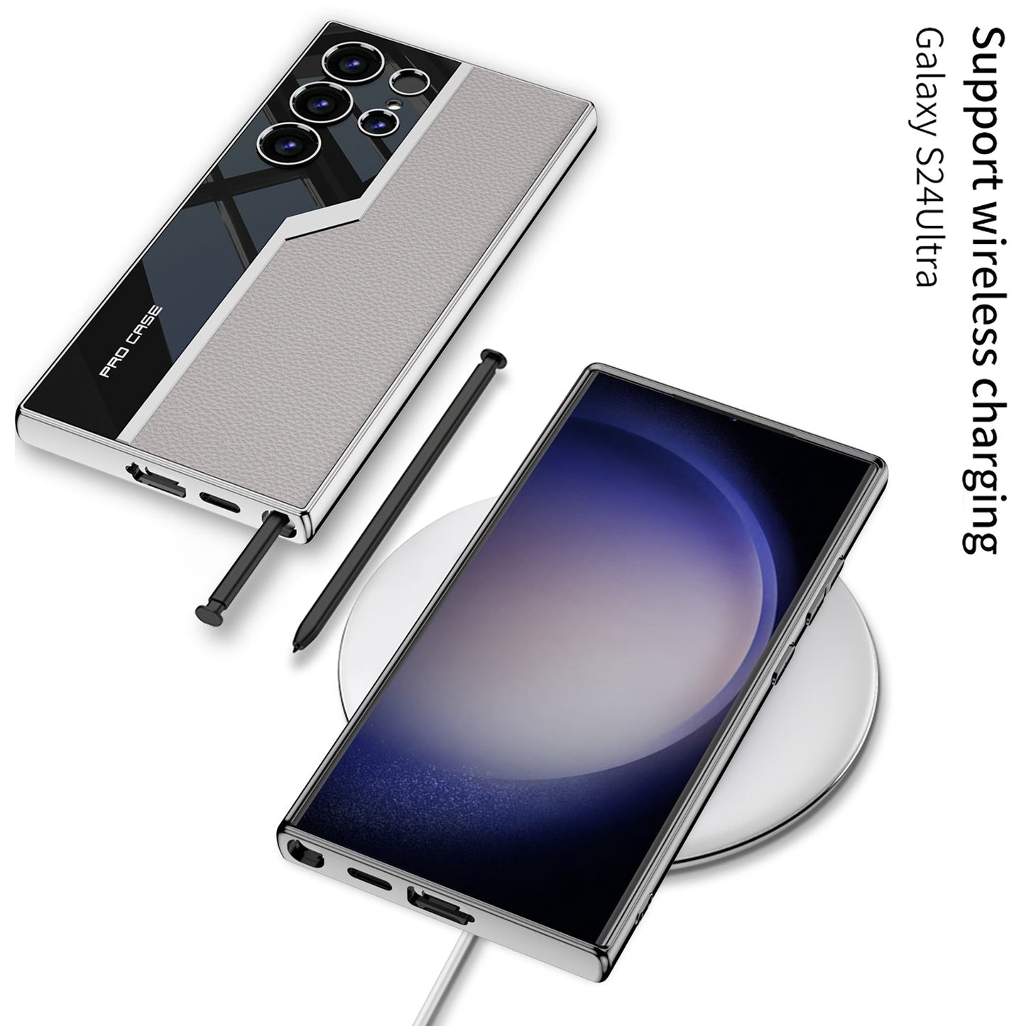 Electroplated Leather Anti-fall Protective Phone Case For Galaxy S25 S24 S23 Ultra Plus