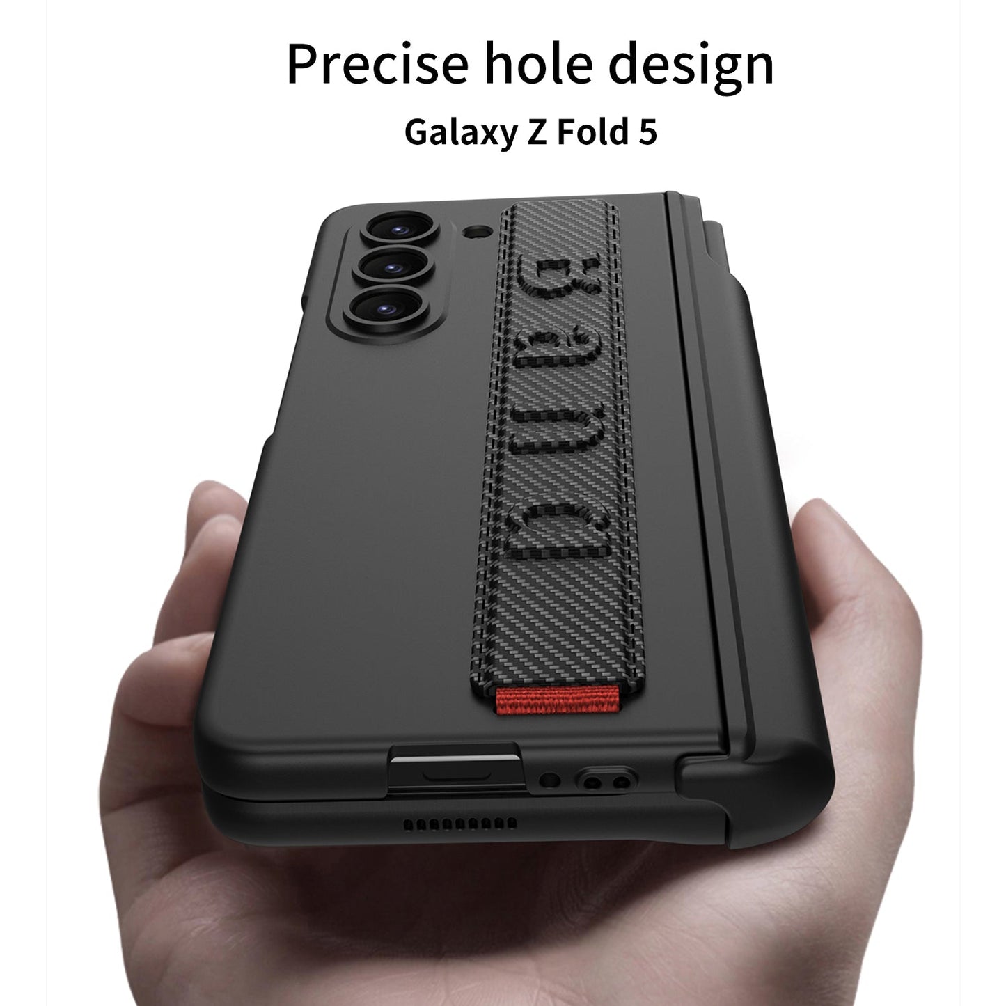 Magnetic Hinge Pen Slot Wristband Holder Phone Case With Back Screen Protector For Samsung Galaxy Z Fold5 Fold4 Fold3 - mycasety2023 Mycasety
