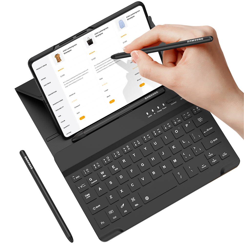 Bluetooth 3.0 Keyboard Magnetic All-inclusive Leather Cover For Samsung Galaxy Z Fold3 Fold4 5G Come With keyboard+Holster Bracket+Phone Case+Capacitive Pen - Mycasety Mycasety