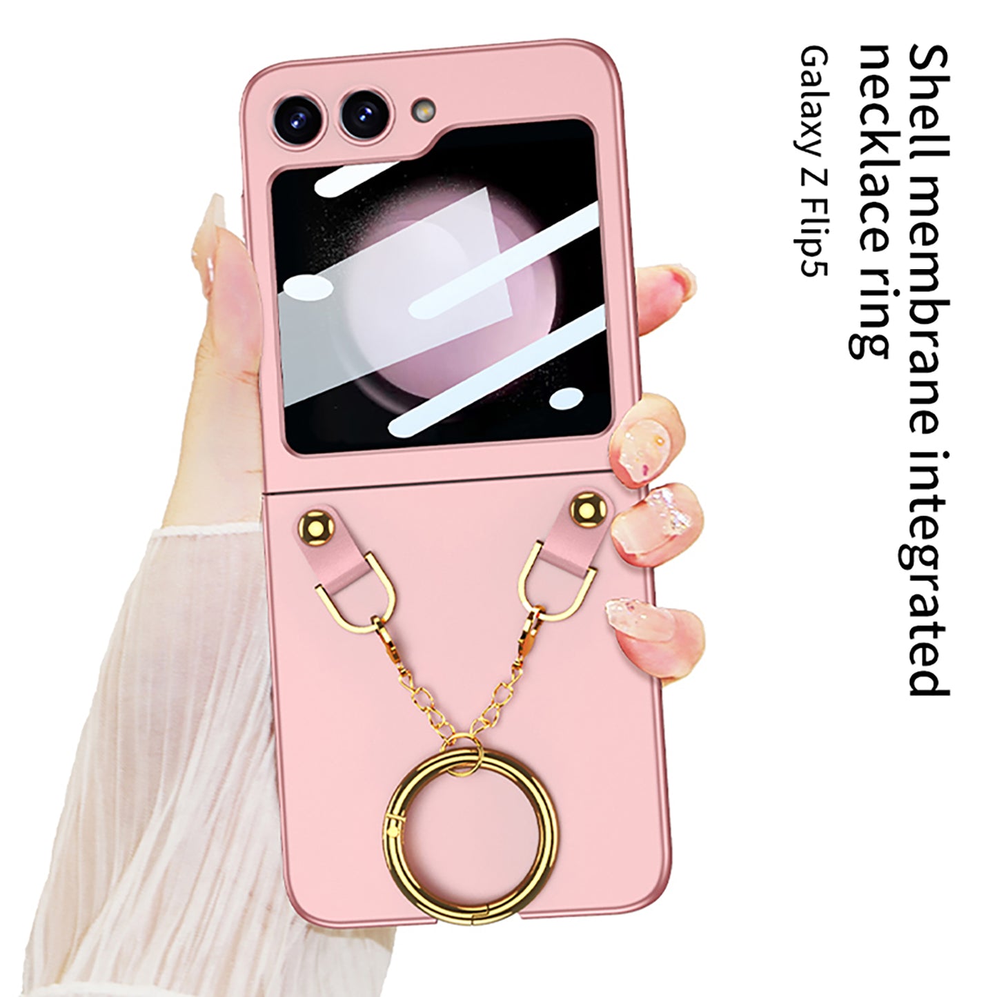 Necklace Ring Shell Case For Samsung Galaxy Z Flip5