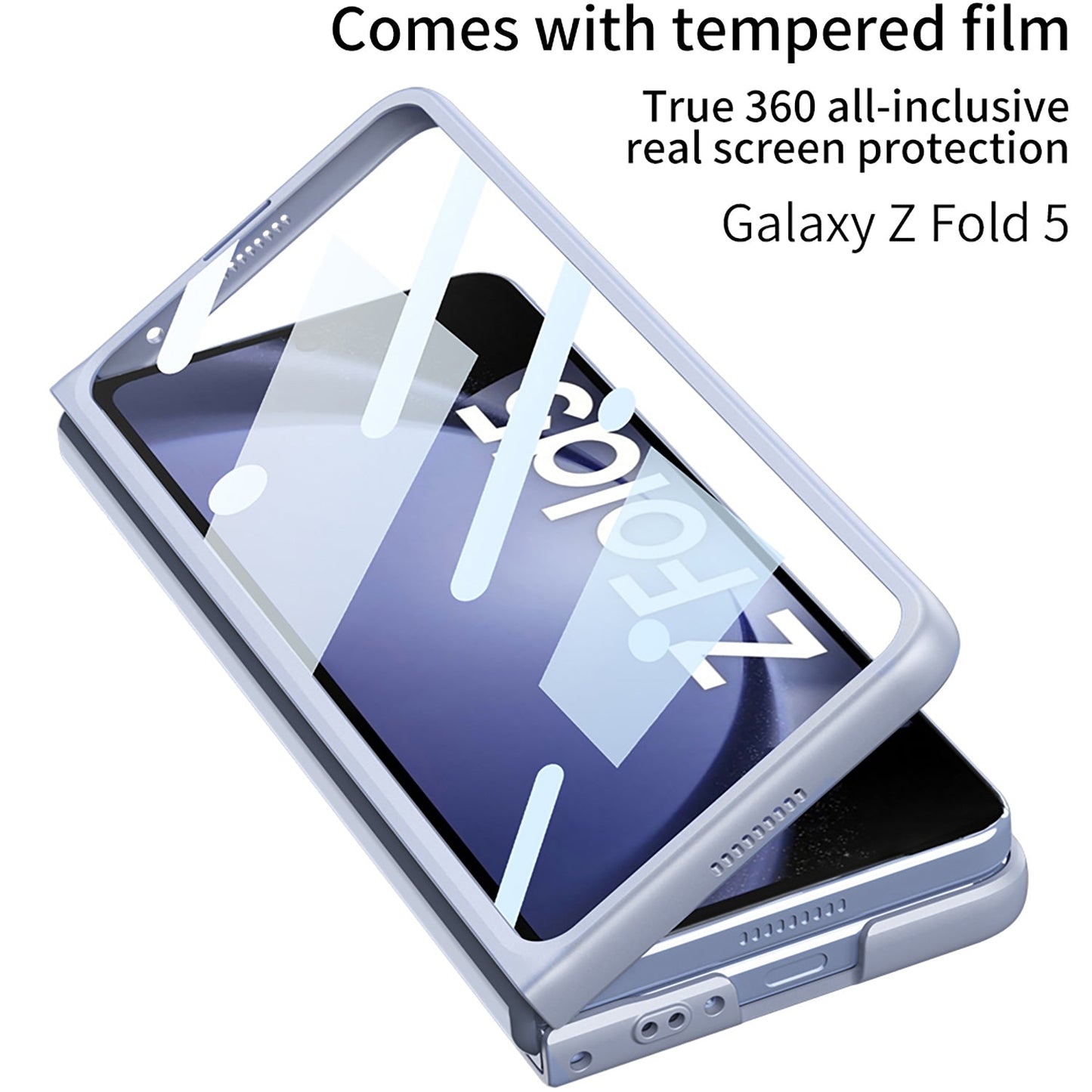 All-inclusive Lens Slide Protector Phone Case With Back Screen Protector For Samsung Galaxy Z Fold5 - Mycasety Mycasety