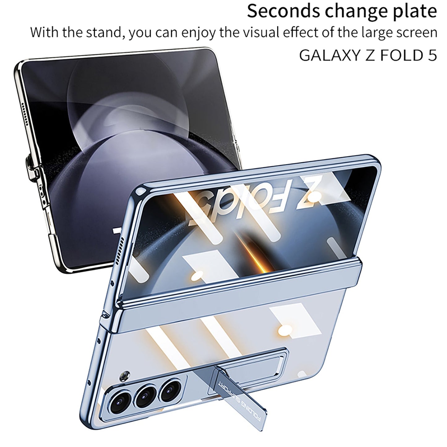 Magnetic Hinge Invisible Bracket Electroplated Protective Phone Case For Samsung Galaxy Z Fold5 Fold4 - mycasety2023 Mycasety