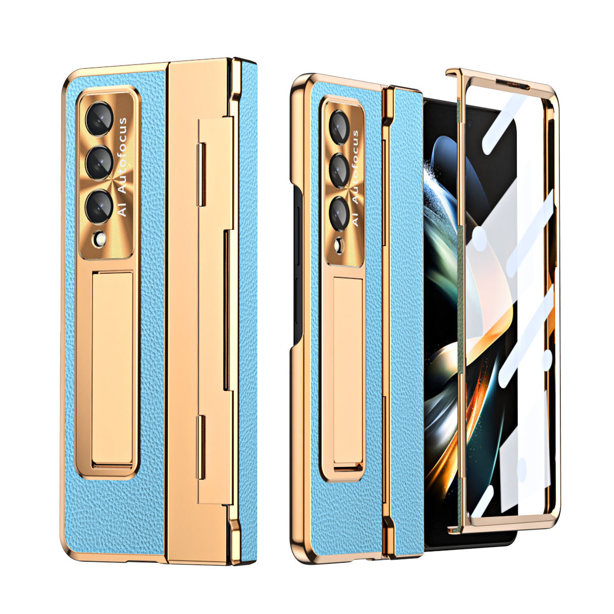 Armor Electroplated Anti-fall Protective Phone Case For Samsung Galaxy Z Fold3/4/5 With Back Screen Glass - Mycasety Mycasety