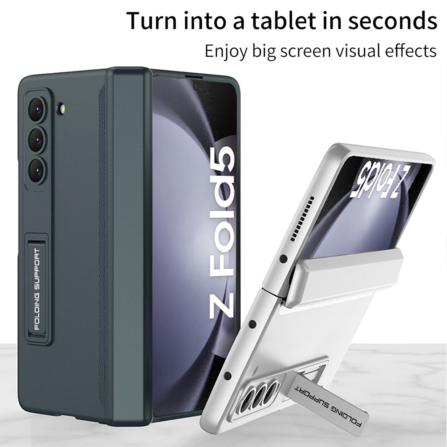 Magnetic Hinge Hidden Bracket All-included Case For Samsung Galaxy Z Fold5 Fold4 Fold3 Fold2 - mycasety2023 Mycasety