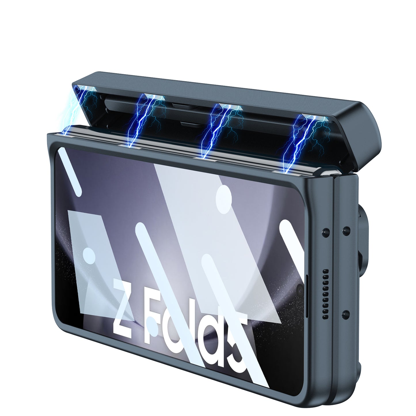 Magnetic Samsung Fold5 folding Case With Stand Camera Window Protection