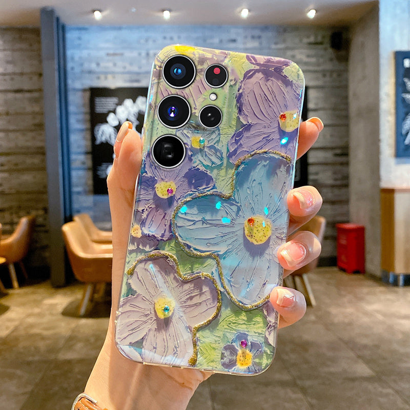 Ins Hot Oil Painting Flower Samsung/iPhone Case - Mycasety Mycasety