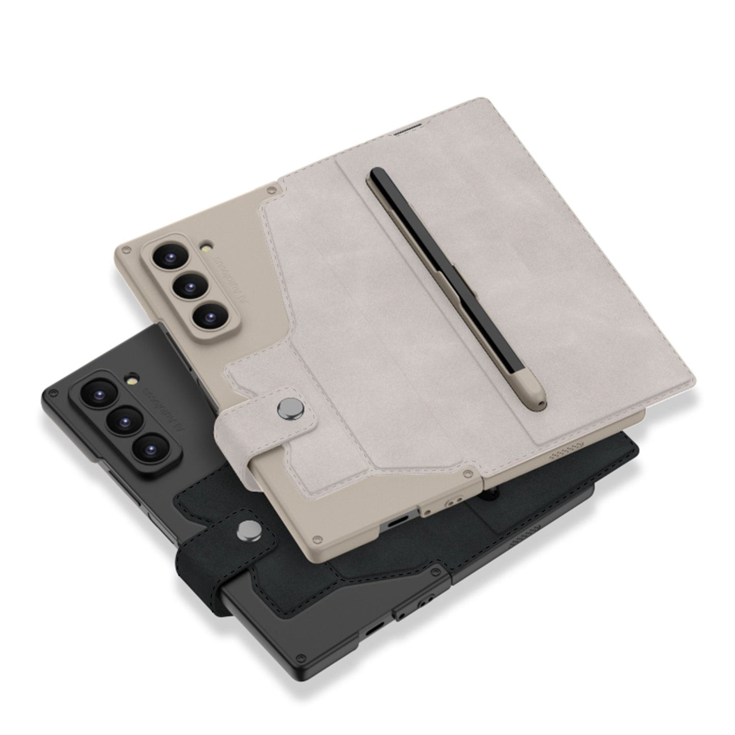 Luxurious Suede Cover Shockproof Phone Case With Screen Protector and Pen Slot For Galaxy Z Fold 6/5/4/3