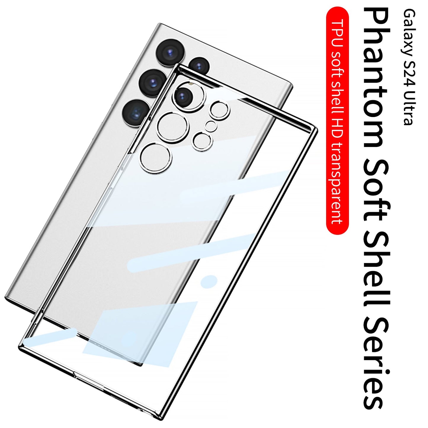 Transparent Electroplating Phone Case For Galaxy S24 S23 Ultra Plus