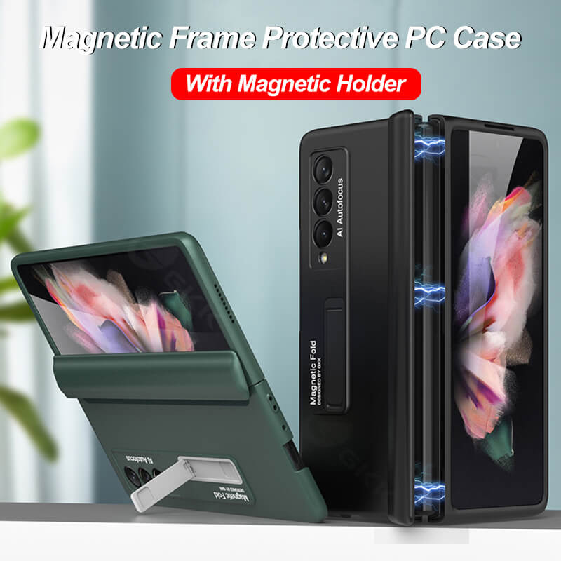 Magnetic Frame Plastic Stand All-included Case For Samsung Galaxy Z Fold4 Fold3 5G - mycasety2023 Mycasety