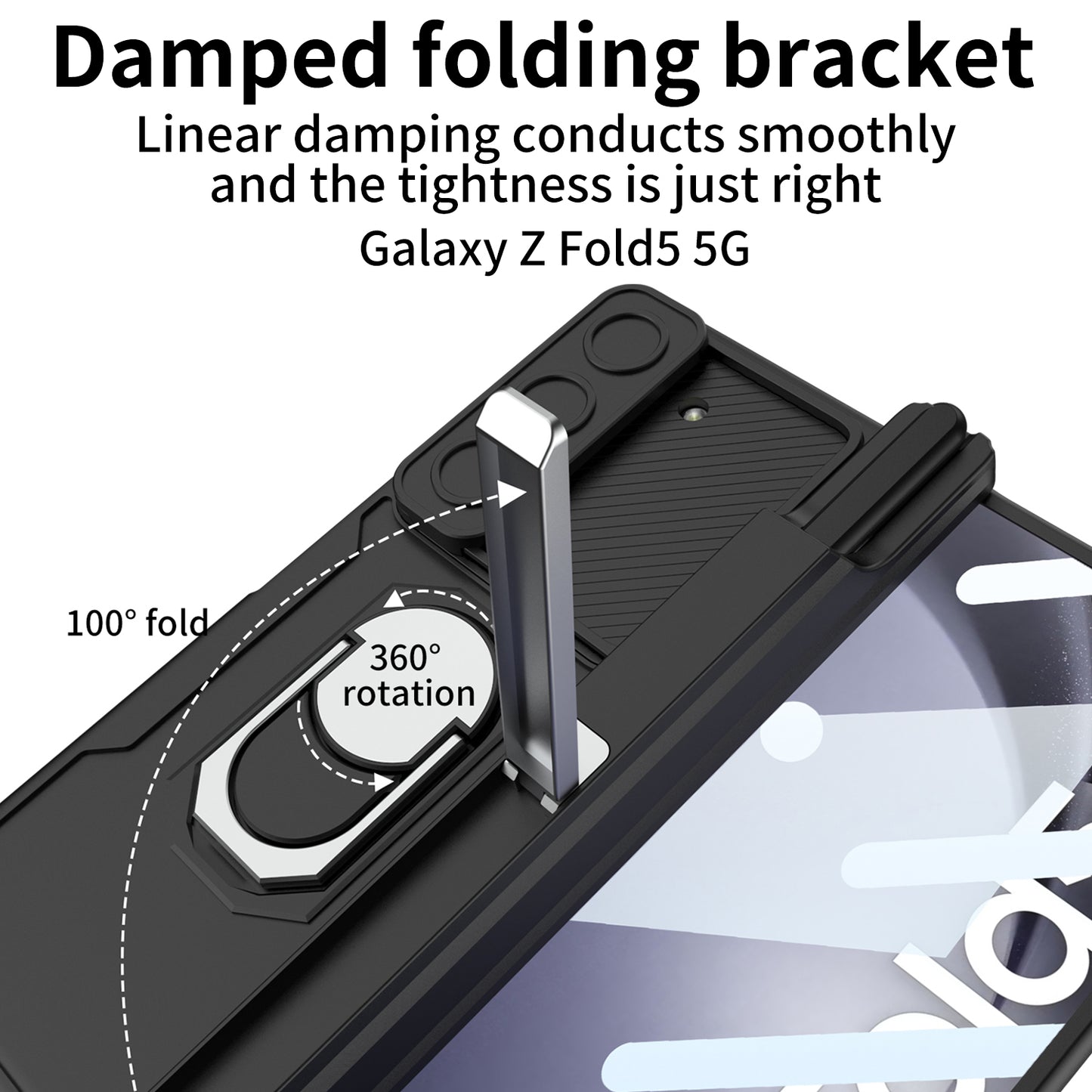 Magnetic Folding Armor Pen Case Slide Lens Cover Film Integrated Case For Samsung Galaxy Z Fold5