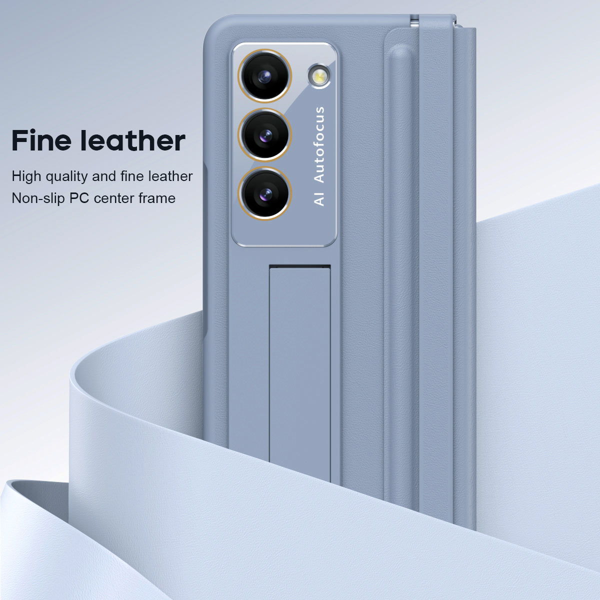 Anti-fall Protective Leather Phone Case With Invisible Bracket and Film For Samsung Galaxy Z Fold5 Fold4 - Mycasety Mycasety