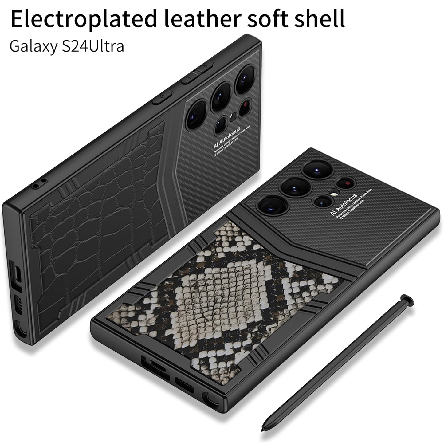 Armor Leather Protective Phone Case For Samsung Galaxy S24 S23 Ultra Plus - Mycasety Mycasety