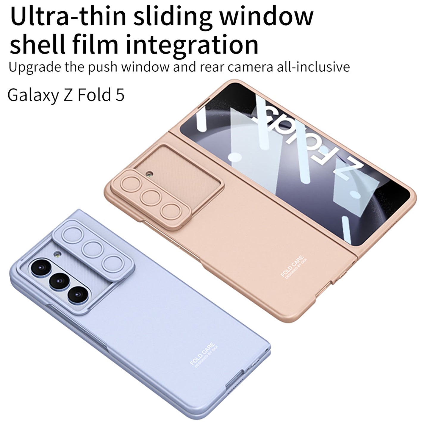 All-inclusive Lens Slide Protector Phone Case With Back Screen Protector For Samsung Galaxy Z Fold5 - Mycasety Mycasety