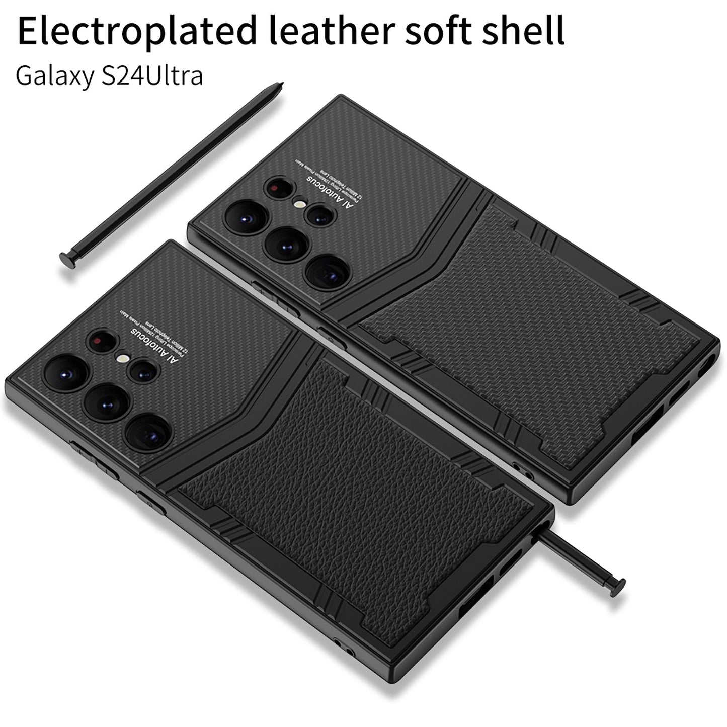 Armor Leather Protective Phone Case For Samsung Galaxy S24 S23 Ultra Plus - Mycasety Mycasety