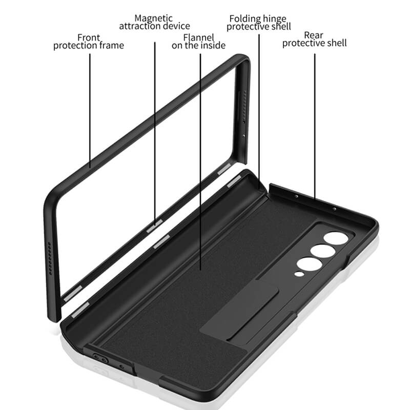 Magnetic Frame Plastic Stand All-included Case For Samsung Galaxy Z Fold4 Fold3 5G - mycasety2023 Mycasety