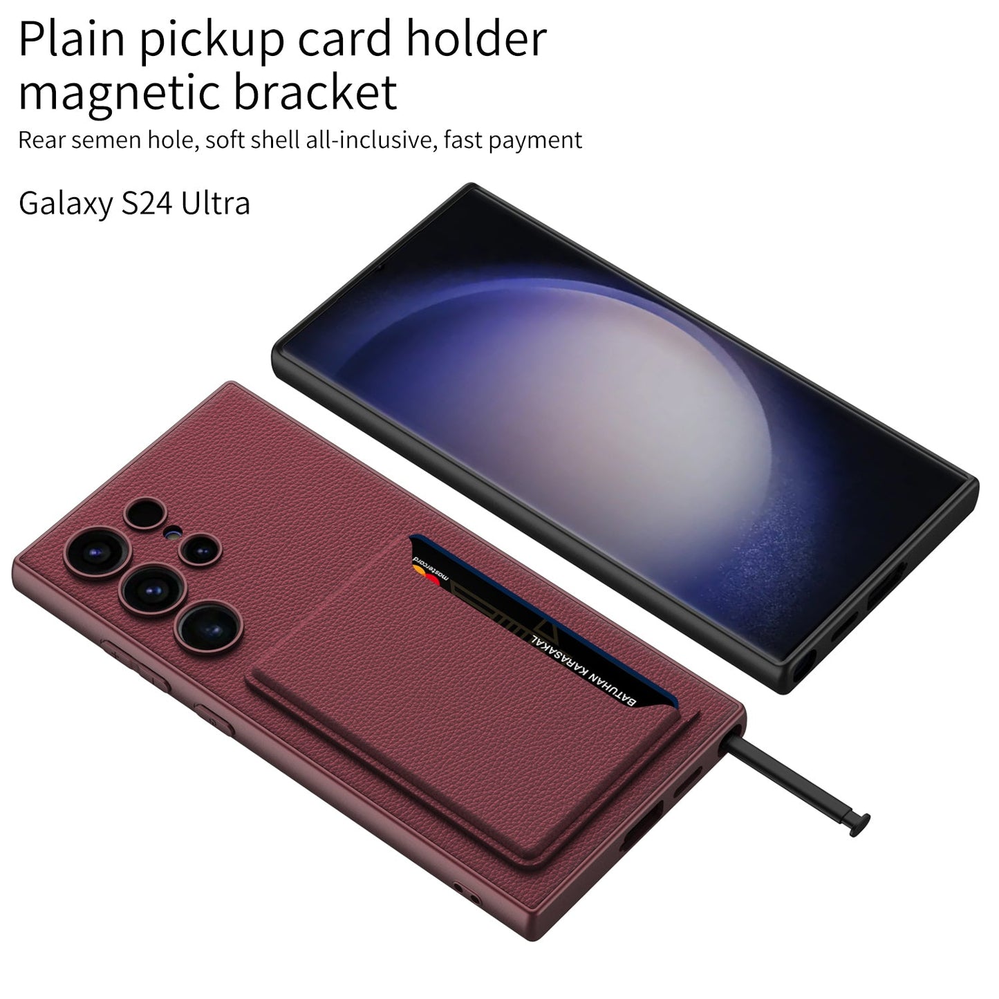 Leather Protective Phone Case With Card Holder For Samsung Galaxy S24 S23 Ultra Plus
