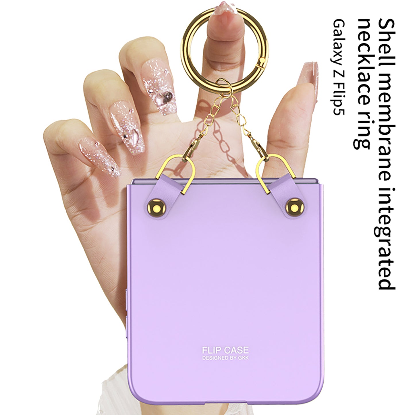 Necklace Ring Shell Case For Samsung Galaxy Z Flip5
