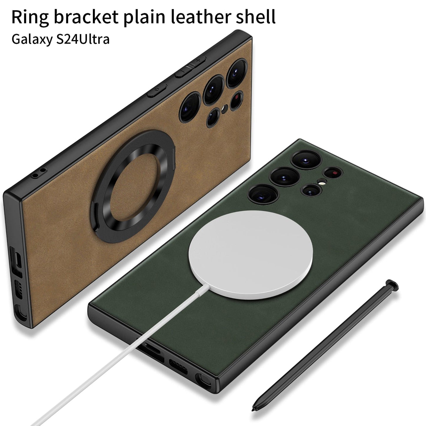 Leather Magnetic Bracket Protective Phone Case For Samsung Galaxy S24 S23 Ultra Plus - Mycasety Mycasety