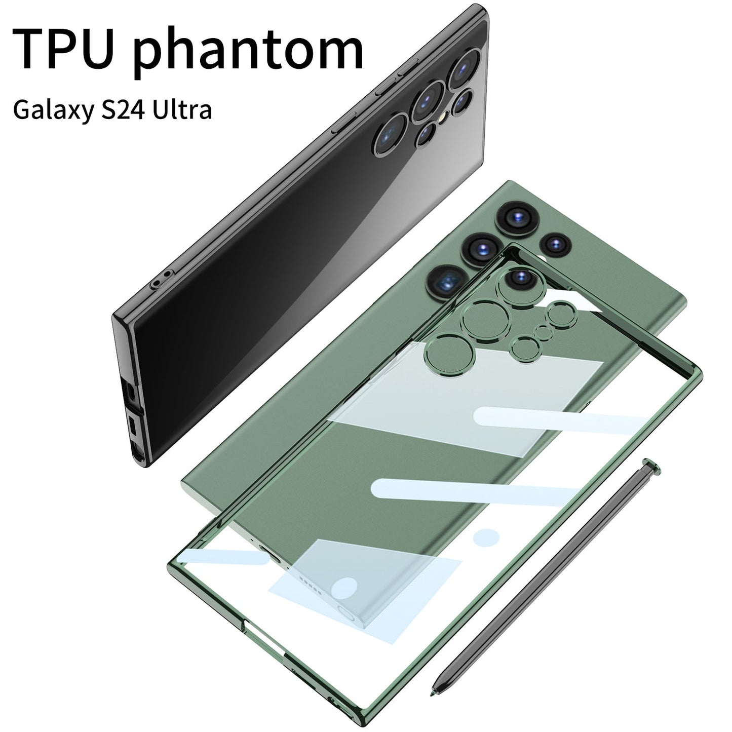 Transparent Electroplating Phone Case For Galaxy S24 S23 Ultra Plus