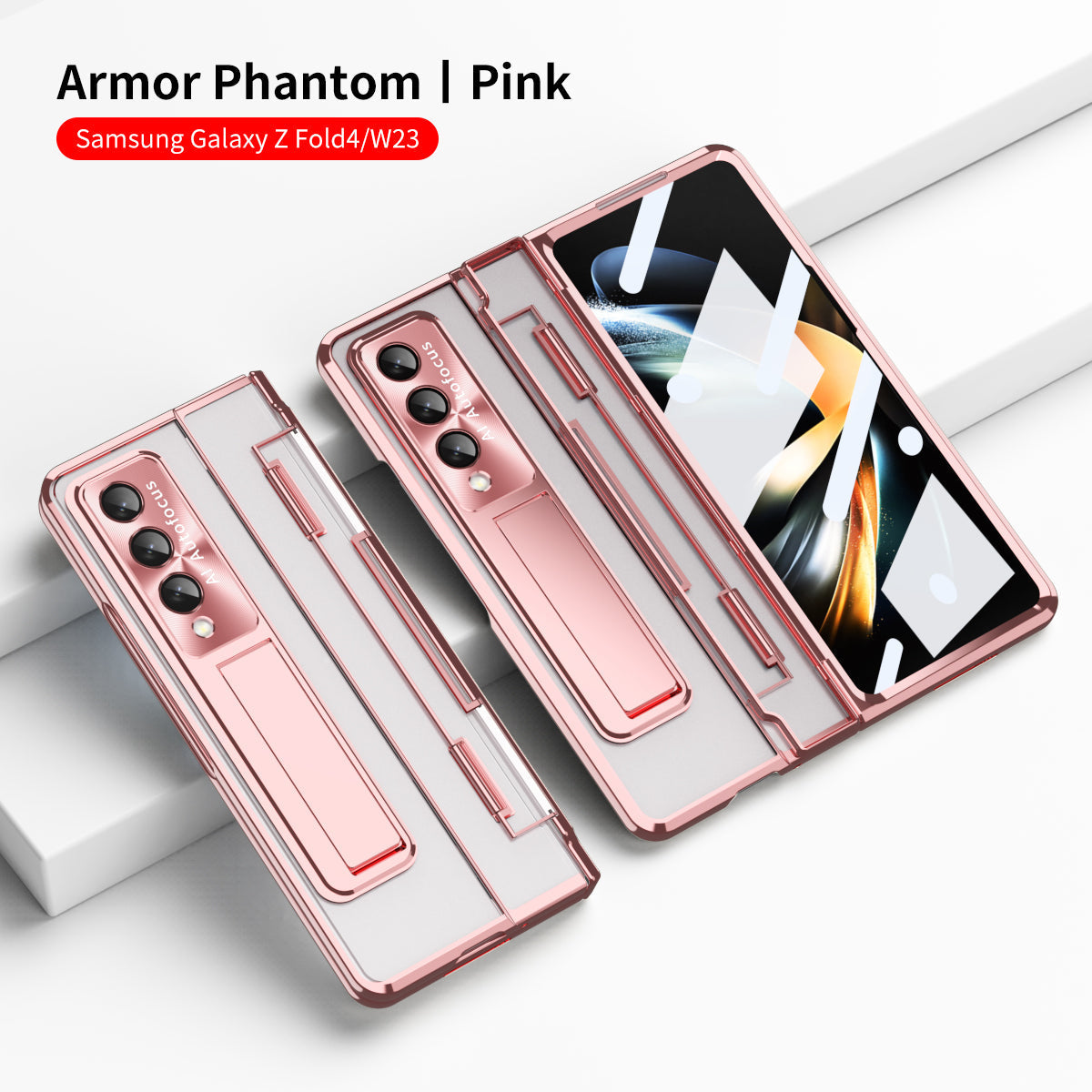 Armor Hinge Folding Magnetic Bracket Shell Case For Samsung Galaxy Z Fold3 Fold4 5G With S-Pen Slot & Stylus - Mycasety Mycasety