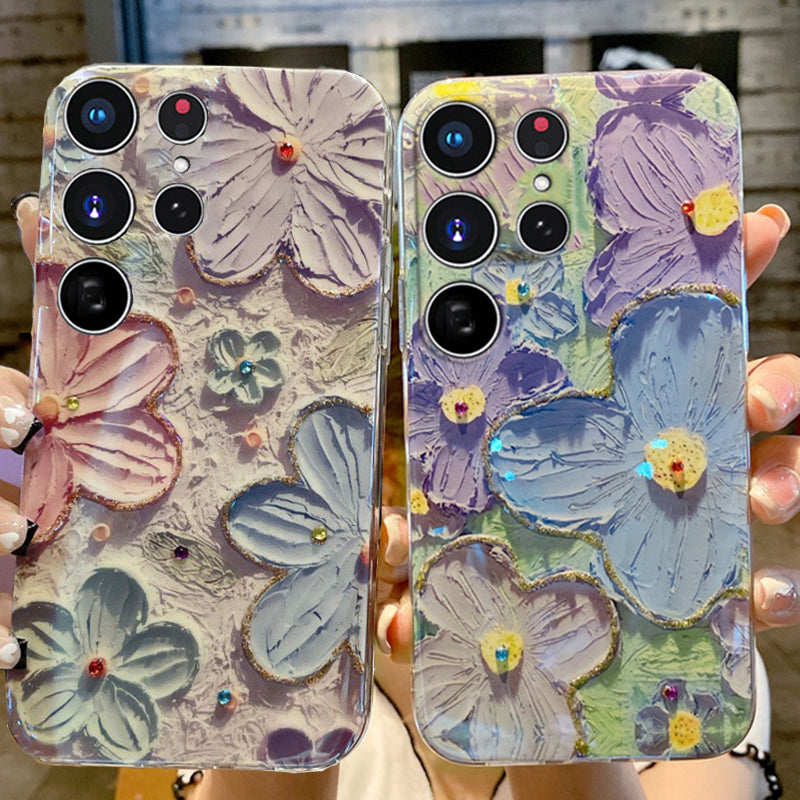 Ins Hot Oil Painting Flower Samsung/iPhone Case - Mycasety Mycasety